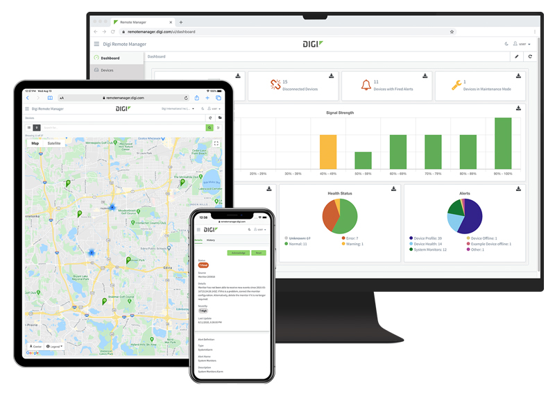 Digi Remote Manager display