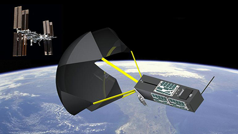 带有Digi XBee 无线电的Cube卫星从国际空间站发射。