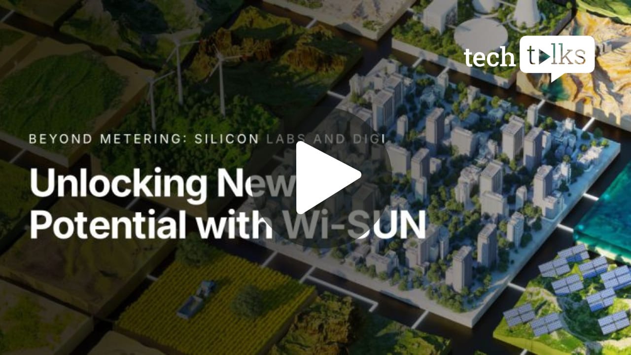 带有城市和能源模型的视频缩略图，文本：利用 Wi-SUN 释放新潜力。