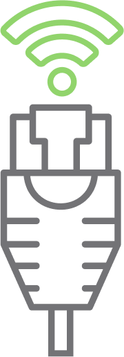 带有上方无线信号图标的以太网接口