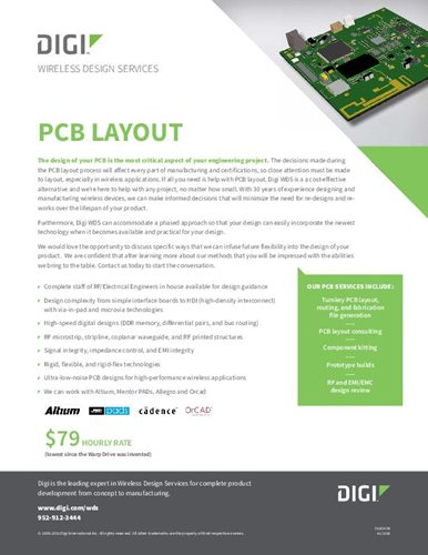 无线设计服务：PCB 布局数据表封面页