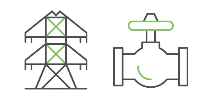 输电塔与工业阀门控制