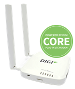 Powered by Digi CORE plug-in LTE modem