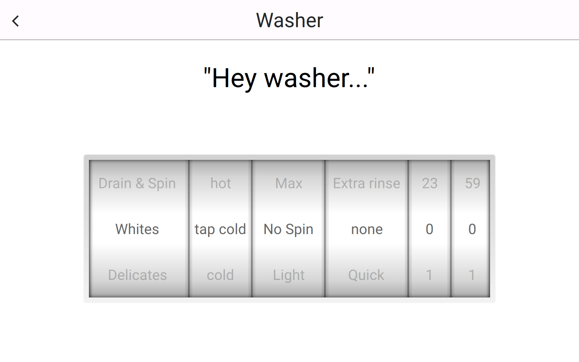 ConnectCore Voice washing machine demo screenshot